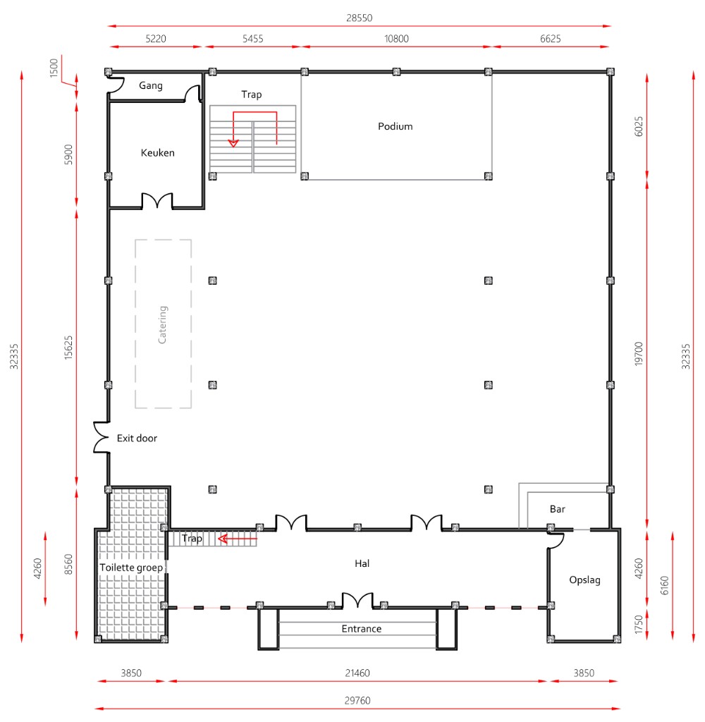 Ground floor plan of Ballroom Prince
